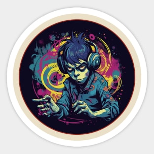 Dark DJ Decks Festival, Rave, Gig Design Sticker